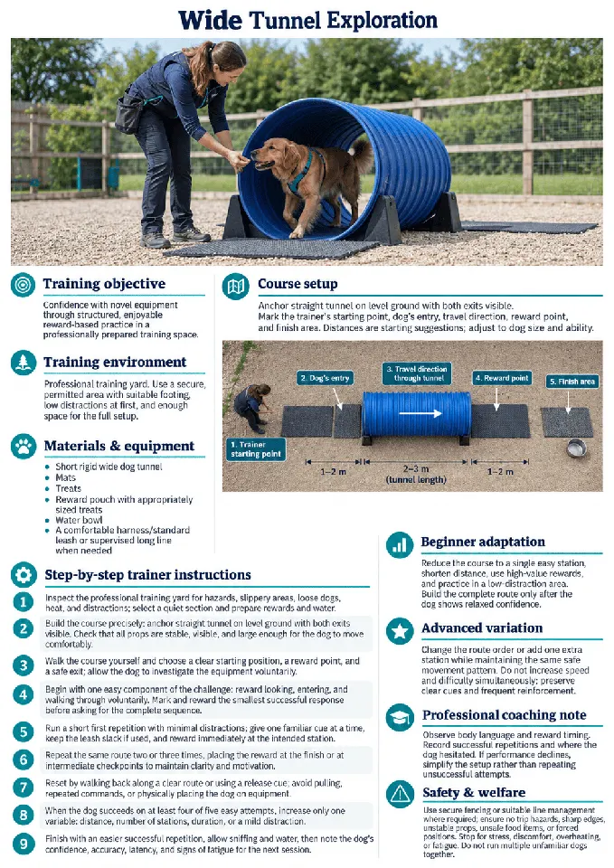 Dog tunnel exploration game card
